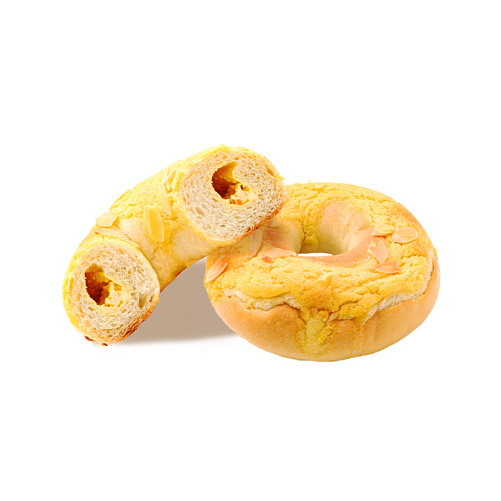 Tostowy bajgiel migdałowo-mango-kokosowy Tostowy bajgiel migdałowo-mango-kokosowy